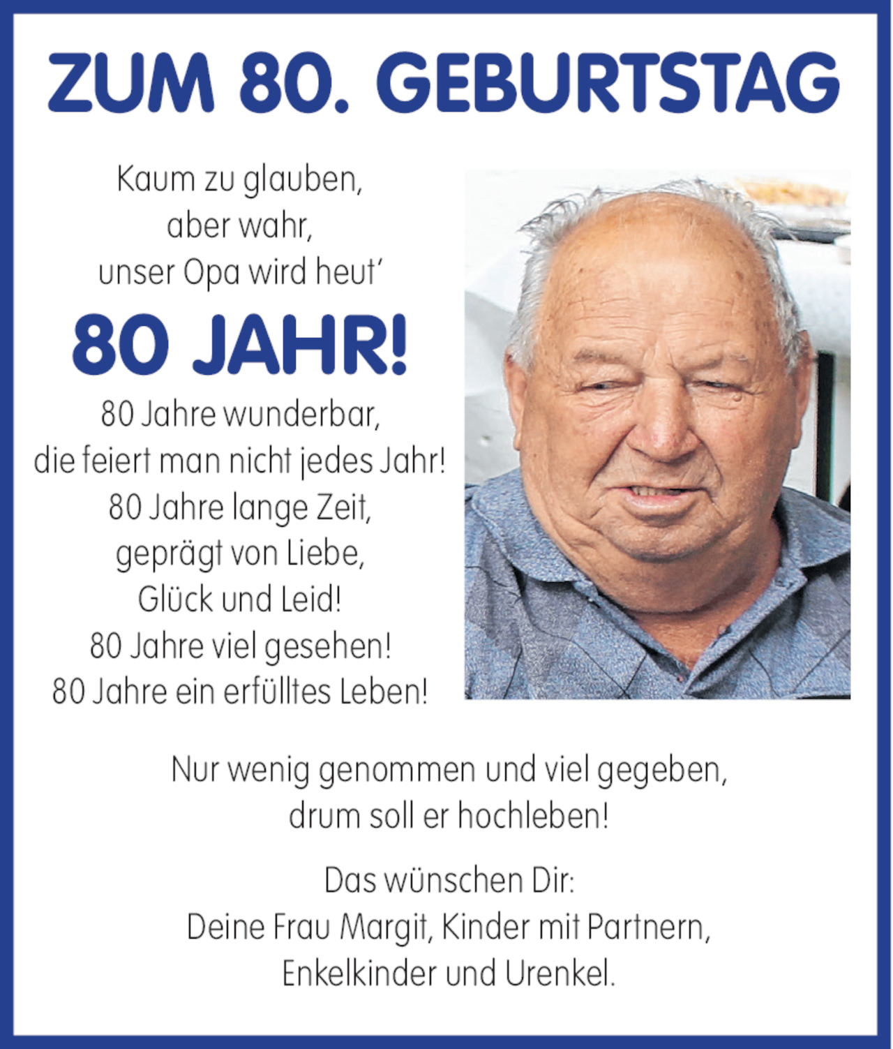 Herzlichkeit Von 80 Geburtstag Vom 27 04 Tiroler eszeitung Online
